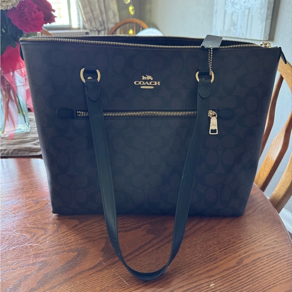 Coach Handbags - Coach Brown Leather Tote with Gold Hardware